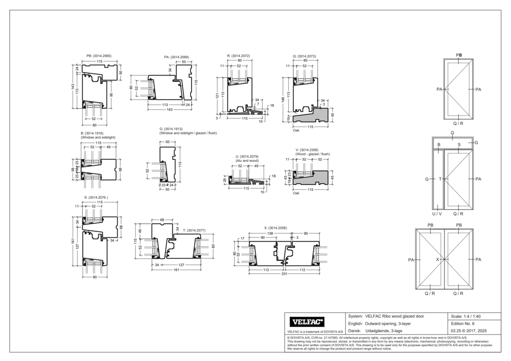 VELFAC Ribo wood glazed entrance doors and patio doors